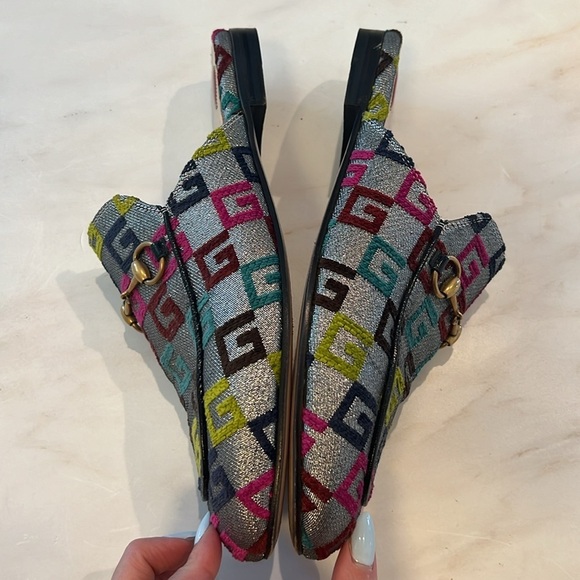 Gucci Lurex Princetown metallic GG Mules! - Picture 8 of 12